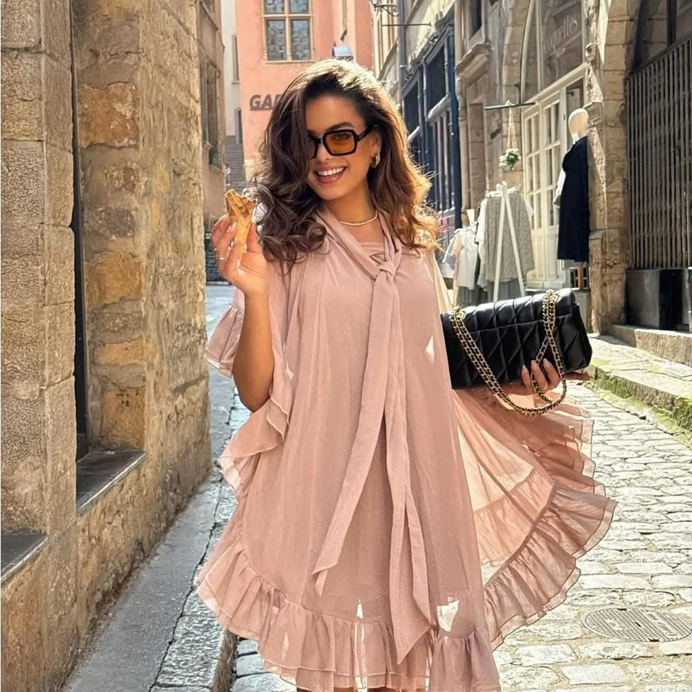 Commense Blush Ruffle Mini Dress - Picture 10 of 10